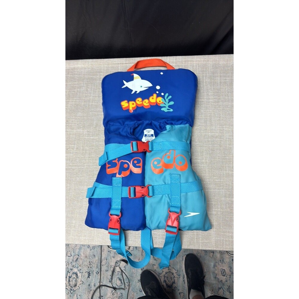 Speedo Infant Life Jacket USCG Approved Shark Design Under 30 lbs